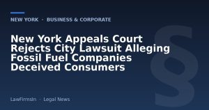 New York Appeals Court Rejects City Lawsuit Alleging Fossil Fuel Companies Deceived Consumers