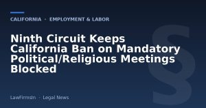 Ninth Circuit Keeps California Ban on Mandatory Political/Religious Meetings Blocked