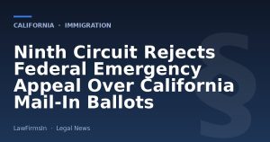 Ninth Circuit Rejects Federal Emergency Appeal Over California Mail-In Ballots