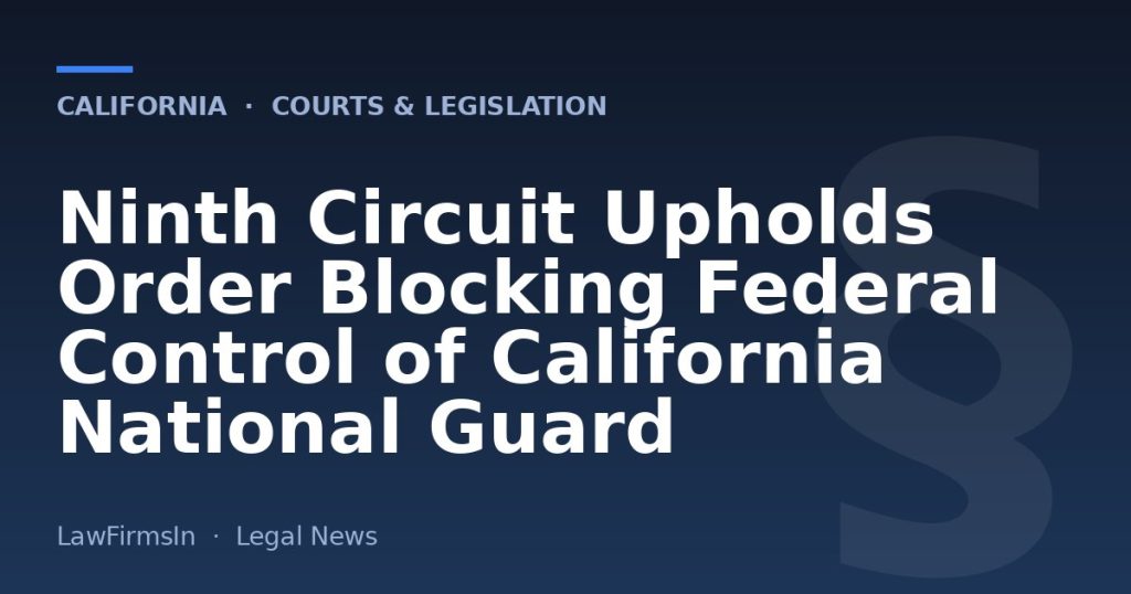 Ninth Circuit Upholds Order Blocking Federal Control of California National Guard