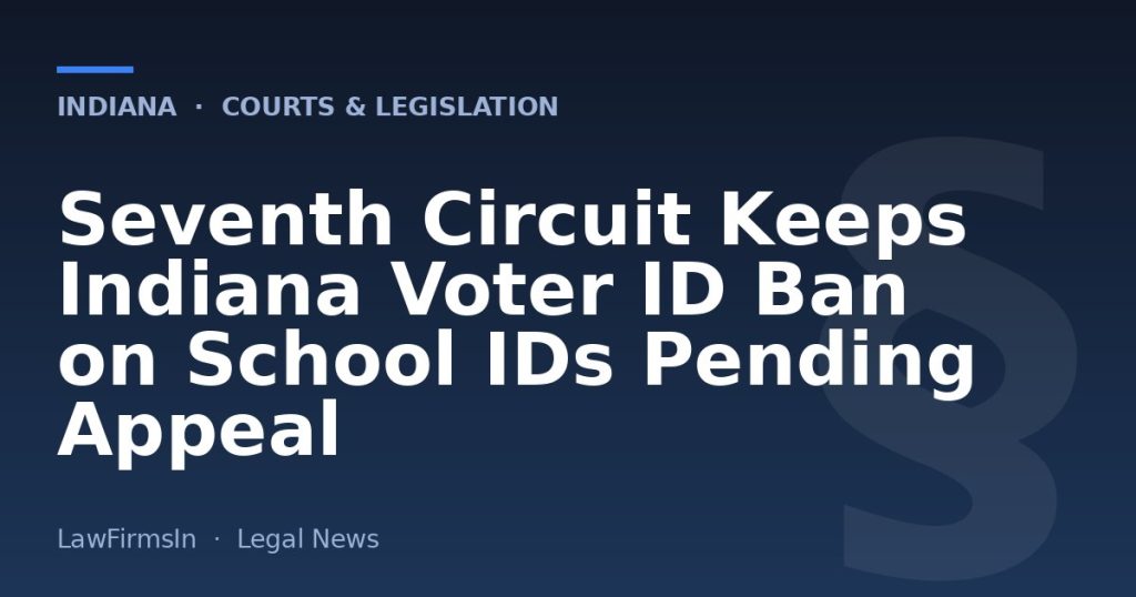 Seventh Circuit Keeps Indiana Voter ID Ban on School IDs Pending Appeal