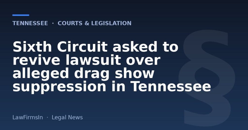 Sixth Circuit asked to revive lawsuit over alleged drag show suppression in Tennessee