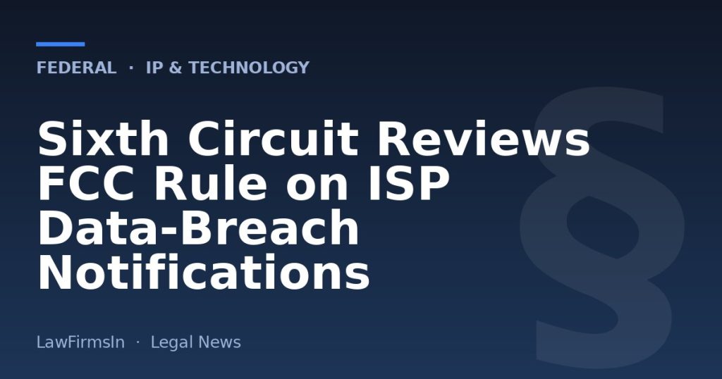 Sixth Circuit Reviews FCC Rule on ISP Data‑Breach Notifications