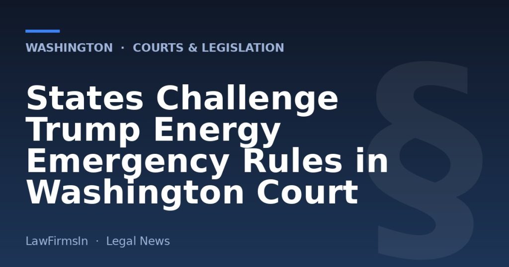 States Challenge Trump Energy Emergency Rules in Washington Court