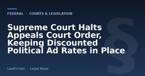 Supreme Court Halts Appeals Court Order, Keeping Discounted Political Ad Rates in Place