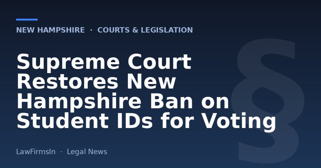 Supreme Court Restores New Hampshire Ban on Student IDs for Voting