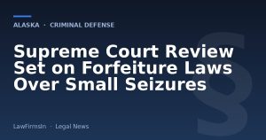 Supreme Court Review Set on Forfeiture Laws Over Small Seizures