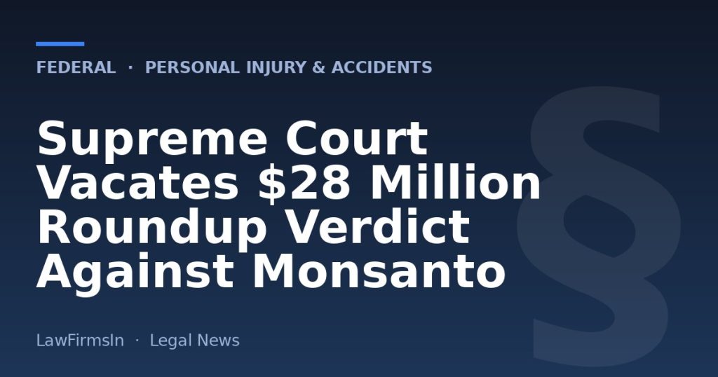Supreme Court Vacates $28 Million Roundup Verdict Against Monsanto