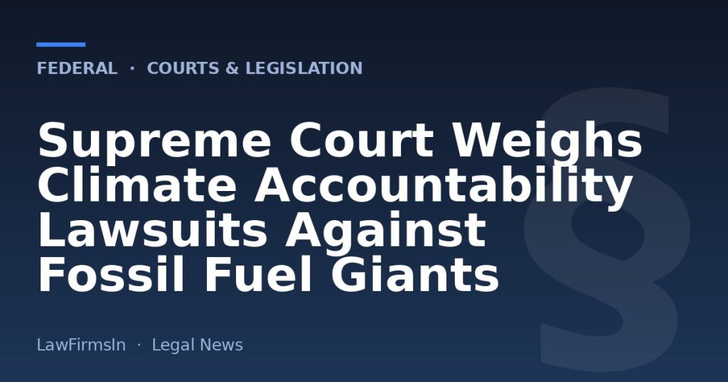 Supreme Court Weighs Climate Accountability Lawsuits Against Fossil Fuel Giants