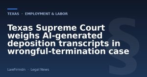 Texas Supreme Court weighs AI‑generated deposition transcripts in wrongful‑termination case