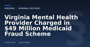 Virginia Mental Health Provider Charged in $49 Million Medicaid Fraud Scheme